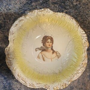 Vintage Decorative Plate with Portrait